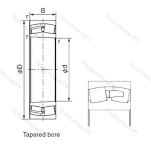 Подшипник роликовый радиальный 241/500EK 30 от производителя  NACHI