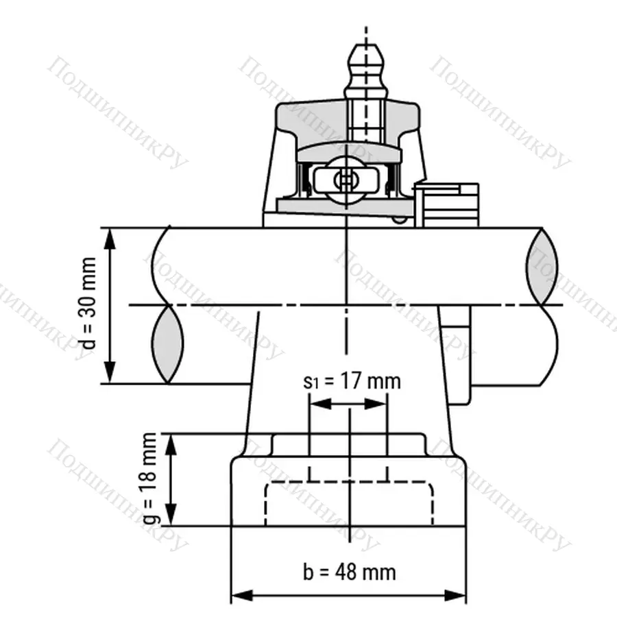 Подшипниковый узел UKP 207+H 2307 - Вал: 30 мм