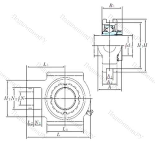 Подшипниковый узел шариковый радиальный UKT 326