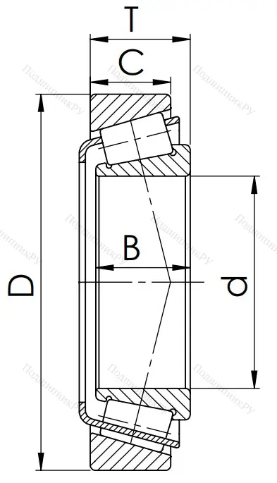 Конический роликовый подшипник 7518 (32218)