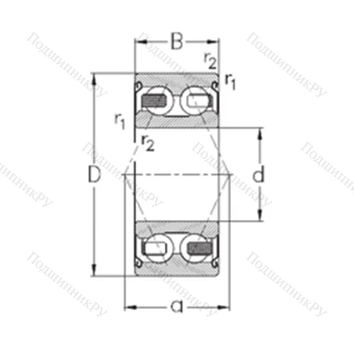 Подшипник шариковый радиально-упорный 3201-B-2Z-TV