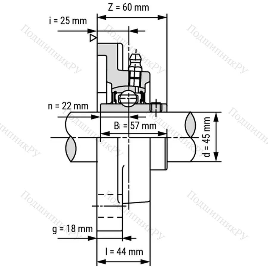 Подшипниковый узел UCF 309 - Вал: 45 мм