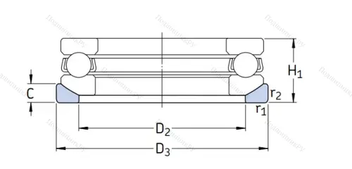Упорный шариковый подкладное кольцо U 306 от производителя  SKF Упорный шариковый подкладное кольцо U 306 от производителя  SKF