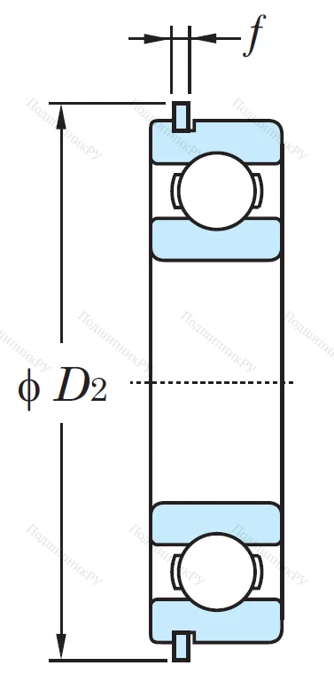 Однорядный шариковый подшипник 6210 NR