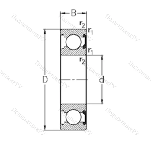 Подшипник шариковый радиальный 61905-2RSR от производителя  NKE Подшипник шариковый радиальный 61905-2RSR от производителя  NKE