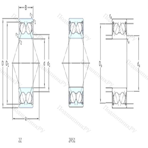 Подшипник шариковый радиально-упорный E 2.3312A-2Z от производителя  SKF