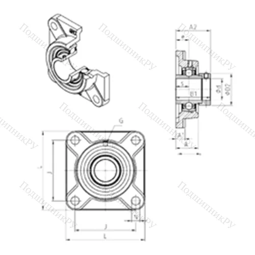 Подшипниковый узел шариковый радиальный EXF 316