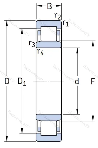 Роликовый цилиндрический подшипник NU 326 ECM от производителя  SKF Роликовый цилиндрический подшипник NU 326 ECM от производителя  SKF