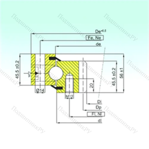 Подшипник шариковый опорно-поворотный ZB 1.20.0644.200-1SPTN