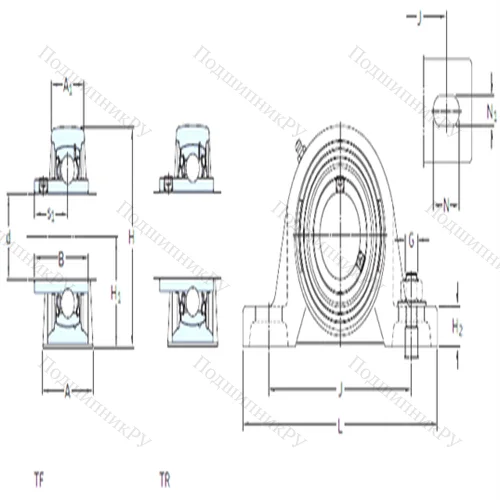 Подшипниковый узел шариковый радиальный SY 1.3/8 TF