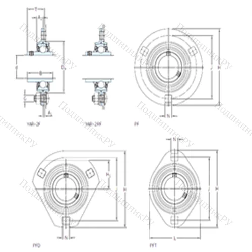Подшипниковый узел шариковый радиальный PFT 30 TF