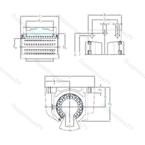 Подшипник шариковый линейный LUCT 25 BH-2LS от производителя  SKF