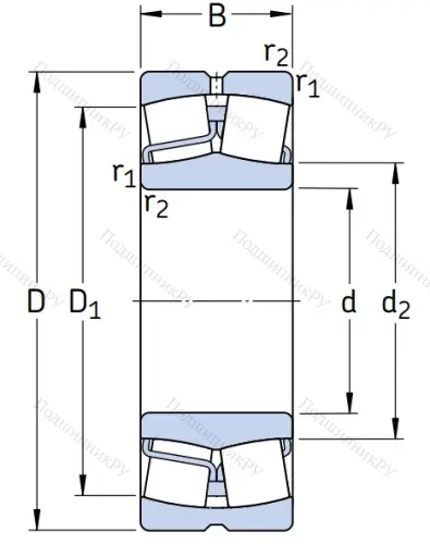 Сферический роликовый подшипник 22220 E от производителя  SKF Сферический роликовый подшипник 22220 E от производителя  SKF