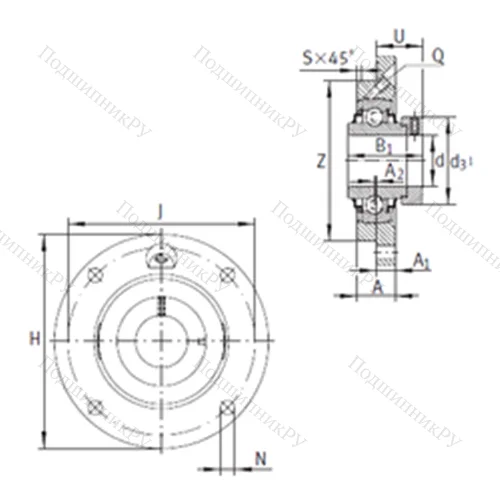 Подшипниковый узел шариковый радиальный RME 100