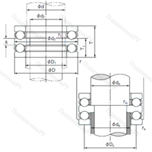 Подшипник шариковый упорный 52326 от производителя  NACHI Подшипник шариковый упорный 52326 от производителя  NACHI