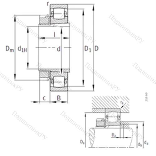 Подшипник роликовый радиальный самоцентрирующийся 20208-K-TVP-C 3+H 208