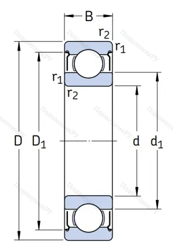 Высокотемпературный подшипник 6309 2Z/C 3WT от производителя  SKF