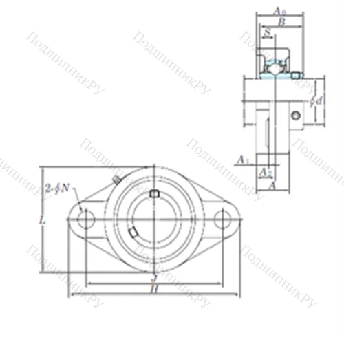 Подшипниковый узел шариковый радиальный UCFL 209-28E от производителя  KOYO