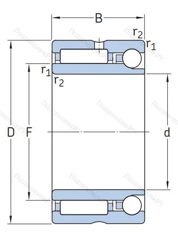 Комбинированный подшипник NKIA 5906 от производителя  SKF Комбинированный подшипник NKIA 5906 от производителя  SKF