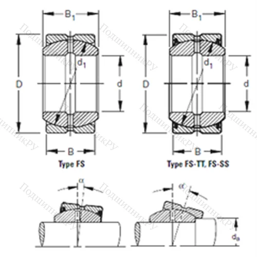 Подшипник скольжения сферический 70FS 105