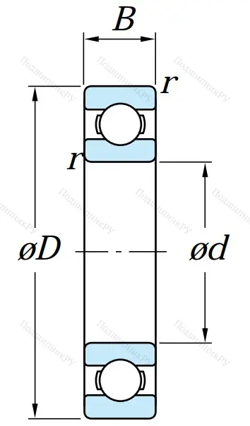Однорядный шариковый подшипник 6204 CM