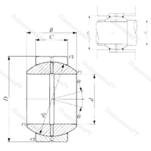 Подшипник скольжения сферический GE 50GS от производителя  IKO