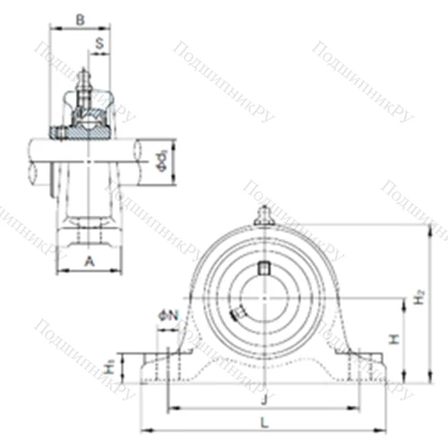 Подшипниковый узел шариковый радиальный UCIP 211