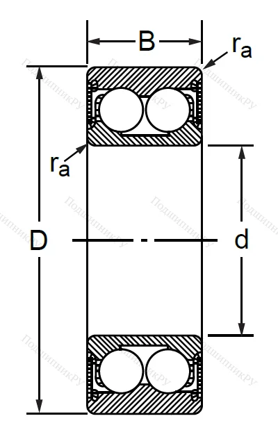 Радиально-упорный шариковый подшипник 3056303 2RS (3303 A 2RSTN) в Иванове