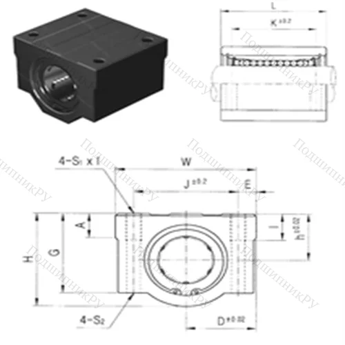 Подшипник шариковый линейный SC 40UU от производителя  Samick