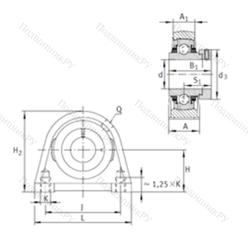 Подшипниковый узел шариковый радиальный TSHE 45