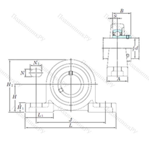 Подшипниковый узел шариковый радиальный BLP 208