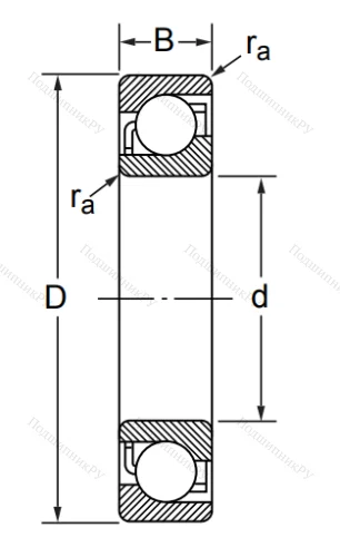 Радиально-упорный шариковый подшипник 7208 C/DB (236208 ГОСТ) в Иванове