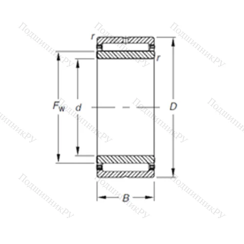 Подшипник игольчатый радиальный NA 4828
