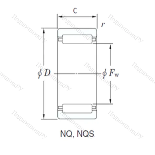 Подшипник игольчатый радиальный NQ 404820