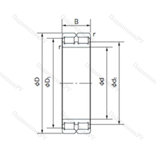 Подшипник роликовый радиальный RB 4910 от производителя  NACHI Подшипник роликовый радиальный RB 4910 от производителя  NACHI