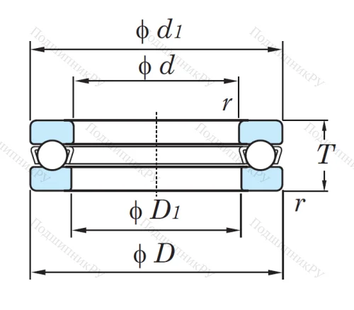 Упорный шариковый подшипник 51411 от производителя  KOYO Упорный шариковый подшипник 51411 от производителя  KOYO