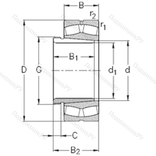 Подшипник роликовый радиальный самоцентрирующийся 22312-E-K-W 33+AHX 2312