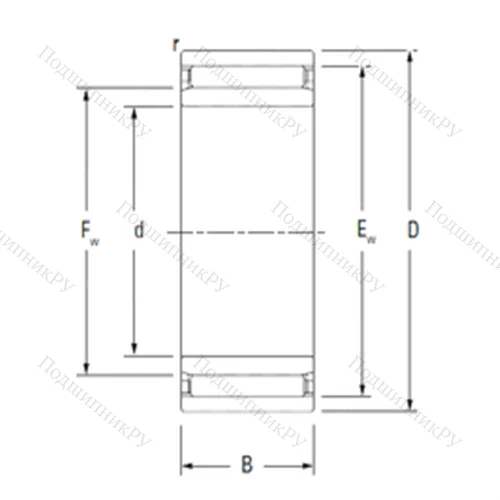 Подшипник игольчатый радиальный NAO 80X 110X 30