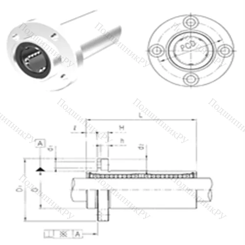 Подшипник шариковый линейный LMEFP 12L