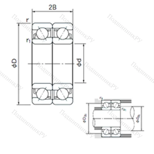 Подшипник шариковый радиально-упорный спаренный 7215CDF