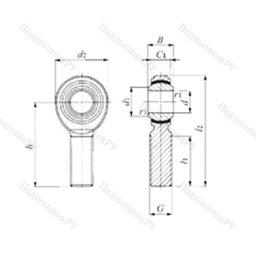 Подшипник скольжения сферический POS 4EC от производителя  IKO
