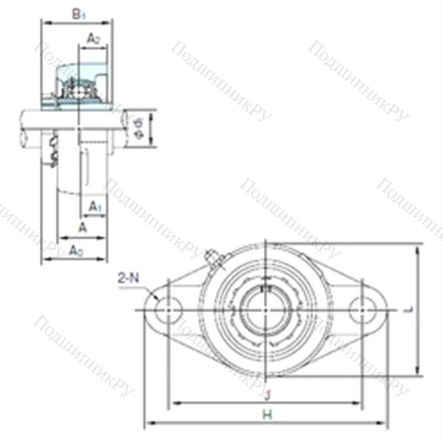 Подшипниковый узел шариковый радиальный UKFL 216+H 2316