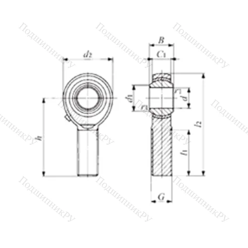 Подшипник скольжения сферический POS 8 от производителя  IKO