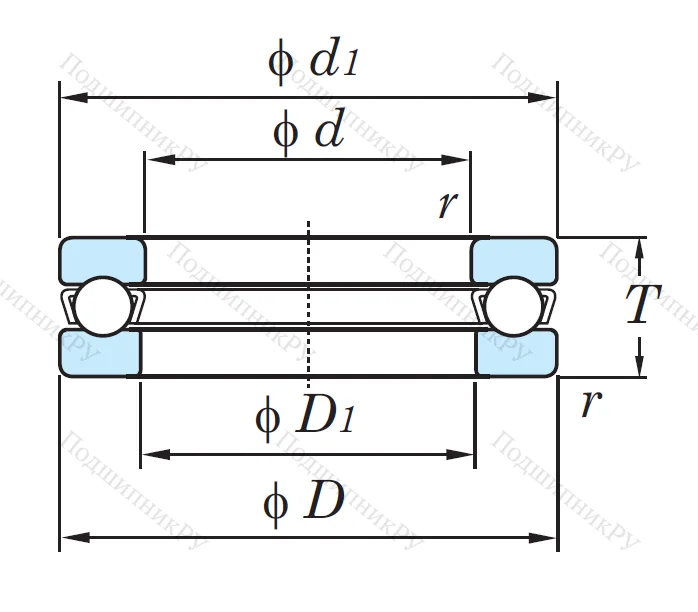 Упорный шариковый подшипник 51209