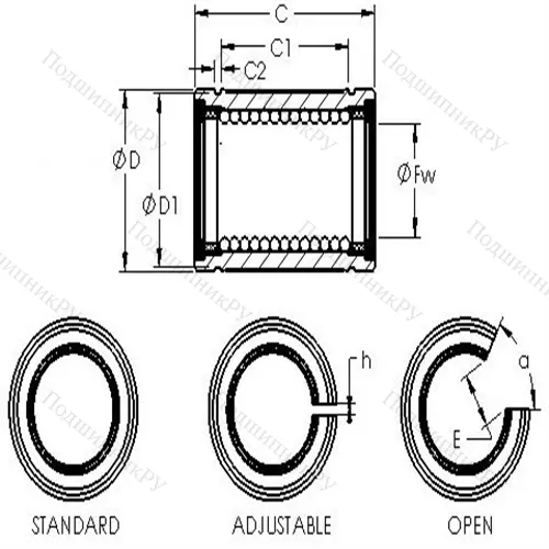 Подшипник линейный LBE 12 AJ от производителя  AST