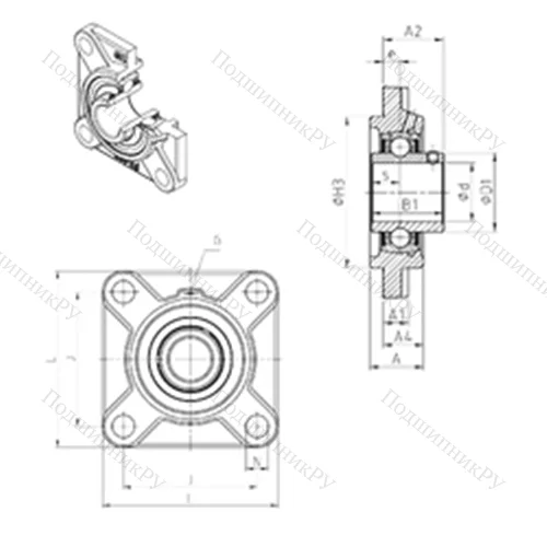 Подшипниковый узел шариковый радиальный UCFS 317