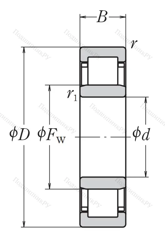 Роликовый цилиндрический подшипник NU 213 EW C 3