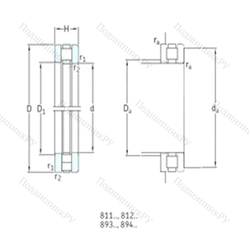 Подшипник роликовый упорный 81172M от производителя  SKF