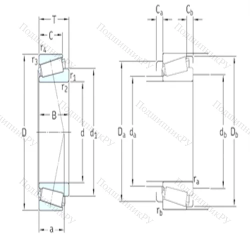Подшипник роликовый радиально-упорный T 4DB 170 от производителя  SKF