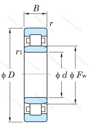 Роликовый цилиндрический подшипник NU 2318 от производителя  KOYO Роликовый цилиндрический подшипник NU 2318 от производителя  KOYO